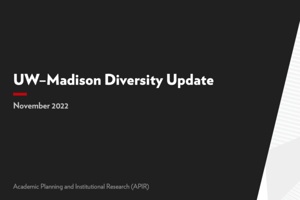 Cover of the UW–Madison Diversity Update report for 2022
